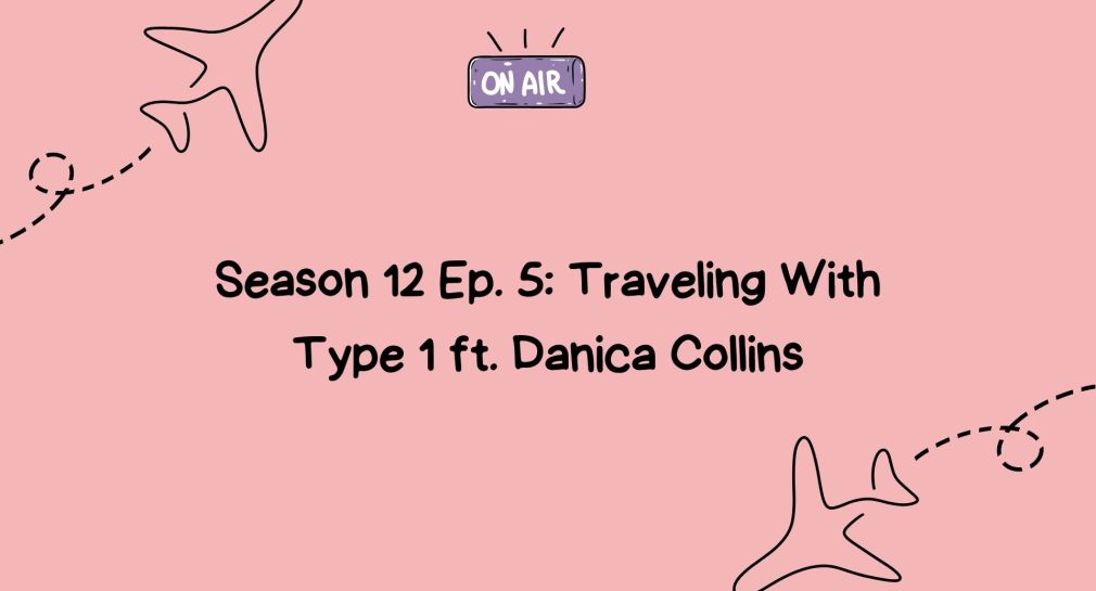 black text on a pink background with drawings of planes and an on air sign